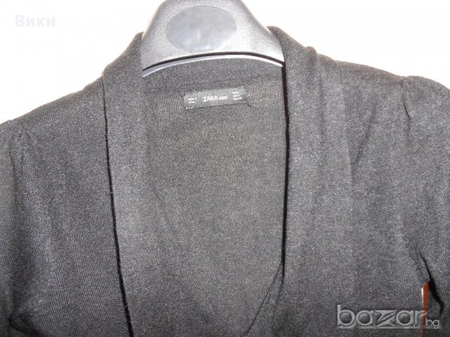 Елегантна черна блуза ZARA KNIT, снимка 3 - Блузи с дълъг ръкав и пуловери - 20879074