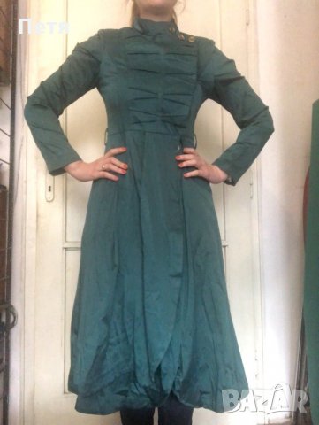 Дамски зелен тренчкот