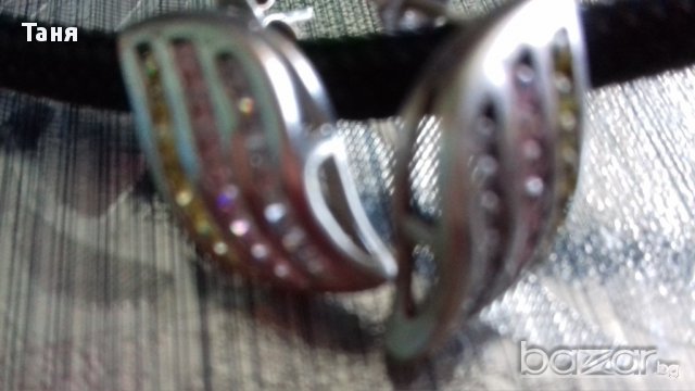Сребърен комплект с разноцветни цирконии , снимка 3 - Бижутерийни комплекти - 17729632