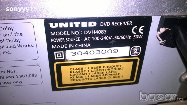 united dvh4083-dvd receiver-6chanel-внос швеицария, снимка 11 - Ресийвъри, усилватели, смесителни пултове - 12332591