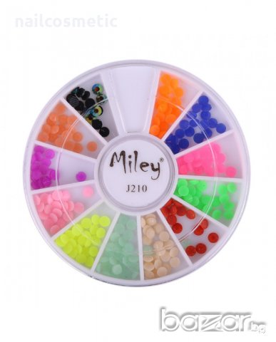 12 цвята камъчета в неонови цветове за маникюр