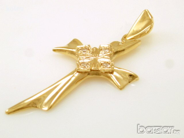 Много красив и стилен Златен кръст -каре- 3.28 грама , снимка 4 - Колиета, медальони, синджири - 13309803