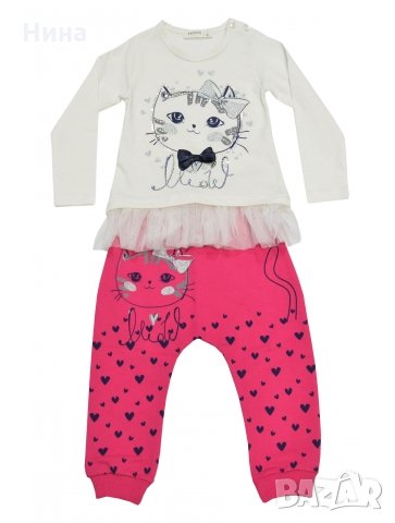 Комплект с коте за момичета 
