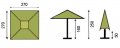 Огромен градински чадър правоъгълен 2,7х2,7 М, снимка 2