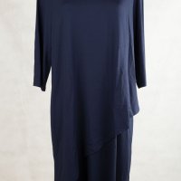 Тъмносиня двупластова рокля марка Lental - 2XL, снимка 2 - Рокли - 25567533