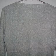 Кокетна еластична сребърна блуза "Fendi"® / голям размер, снимка 8 - Блузи с дълъг ръкав и пуловери - 15921690