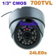 1/3" CMOS 24IR Цветна Куполна Охранителна CCTV Ден/Нощ Камера с Нощно Виждане, снимка 1 - Камери - 9678702