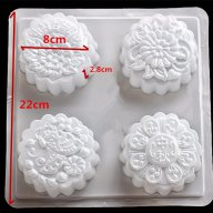 4 лунни сладки китайски молд форма поликарбонат за направа на бисквитки мъфини, снимка 3 - Форми - 17424297