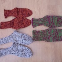 Вълнени чорапи и терлици домашно плетени от 100 % истинска вълна, снимка 7 - Спортна екипировка - 21073013
