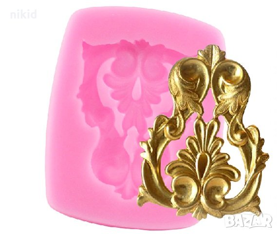 ОР55 Орнамент силиконов молд форма декорация и украса торта фондан бисквитки, снимка 1