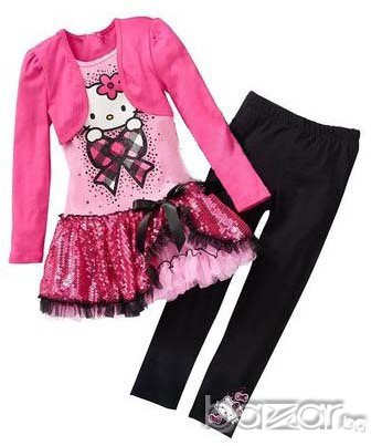 Розов комплект с коте, снимка 1