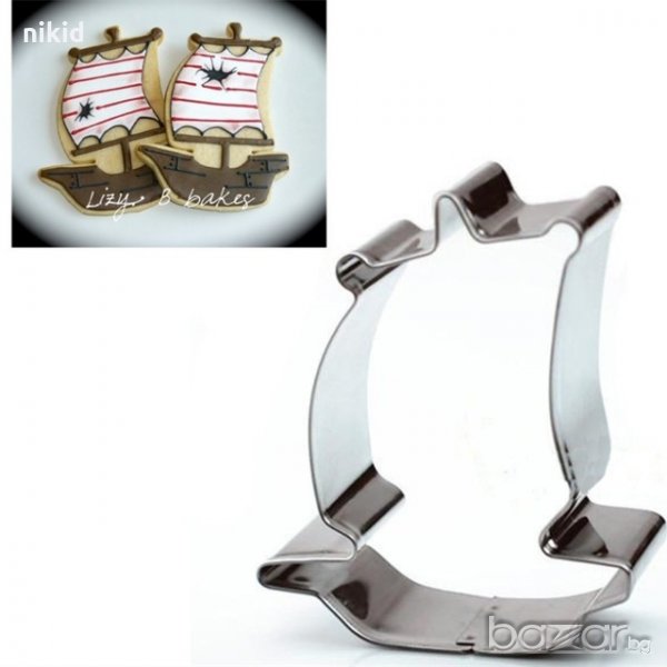 Голям кораб Платноходка метална форма резец украса бисквитки фондан, снимка 1
