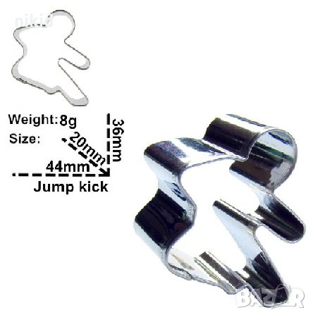 Кунг-Фу карате боец мини метален резец форма за направа на сладки украса тесто бисквитки фондан и, снимка 1