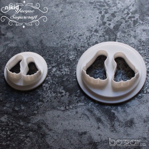 2 бр чифт крачета крак крака резец форма пластмасови резци фондан тесто пита декорация мъфини торта, снимка 1