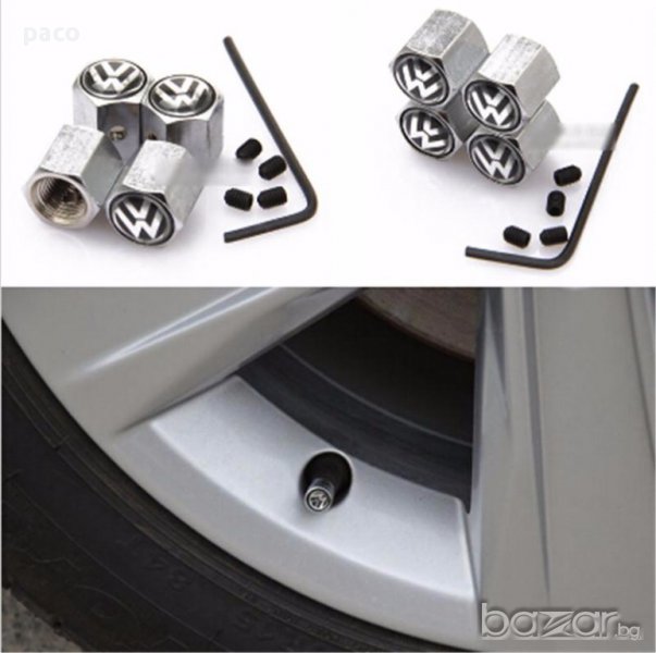 Защита от кражба! Метални капачки за вентили VW!, снимка 1