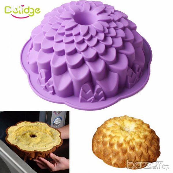 многолистна висока силиконова форма тава за направа печене кекс торта желиран сладкиш, снимка 1