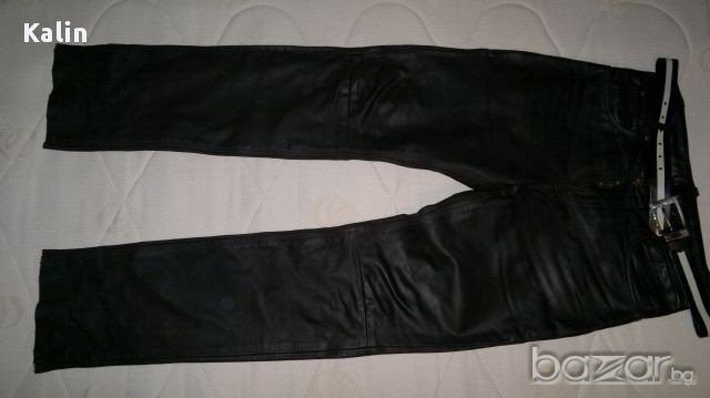 Великолепен кожен панталон - класически спортно елегантен модел, снимка 1 - Дънки - 11917057
