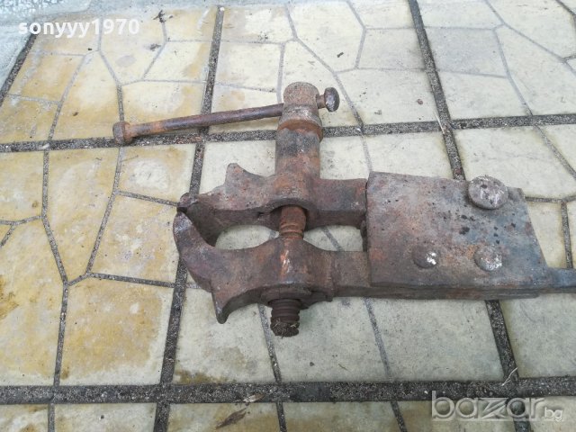 поръчано-ковашко голямо старо менгеме-50х30х10см-метално, снимка 3 - Антикварни и старинни предмети - 20831388