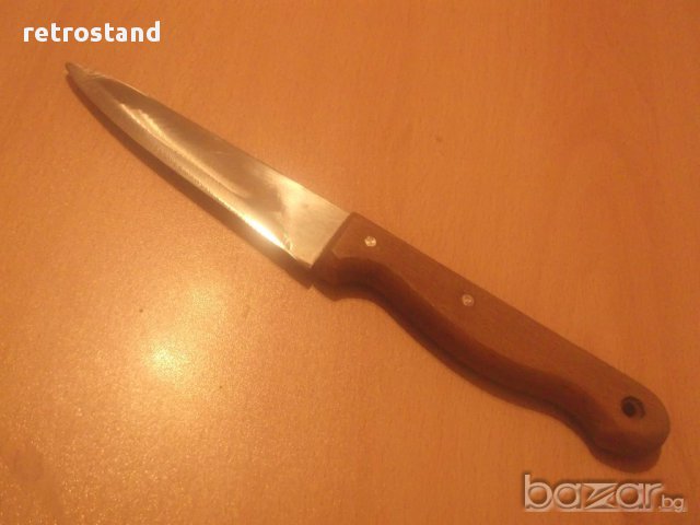 № 1822  стар нож - IKEA - с дървена дръжка - неръждаема стомана - дължина 26 см острие 12,5 см, снимка 2 - Други ценни предмети - 12980748