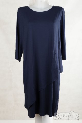 Тъмносиня двупластова рокля марка Lental - 2XL, снимка 2 - Рокли - 25567533