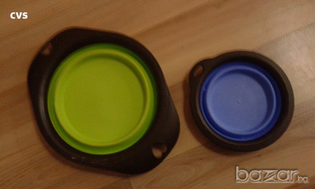 Силиконови, сгъваеми, за път - чинии за храна, вода за куче, котка , снимка 2 - За кучета - 17464858