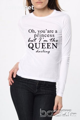 Дамски топ QUEEN PRINCESS с PLEIN принт! Поръчай модел С ТВОЯ СНИМКА!, снимка 2 - Блузи с дълъг ръкав и пуловери - 13190022