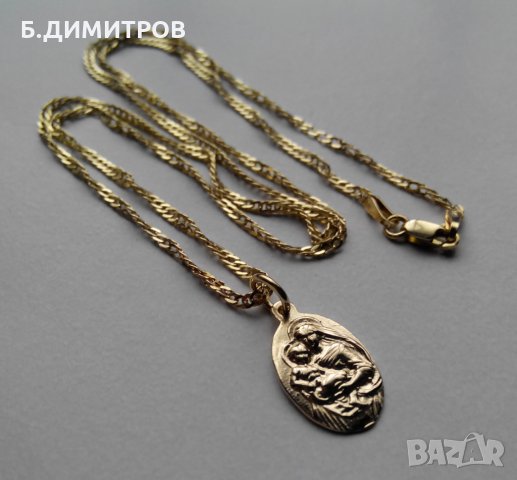 Дамско златно синджирче с висулка, снимка 2 - Колиета, медальони, синджири - 23574325