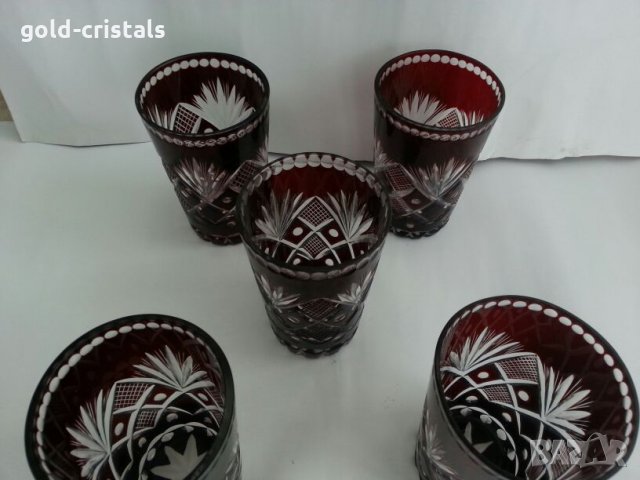 кристални чаши цветен кристал , снимка 8 - Антикварни и старинни предмети - 25525903