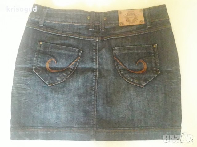 Manguun, стилна дънкова къса пола, размер: 40, талия: 43/ ханш: 51 см. , снимка 9 - Поли - 25988168