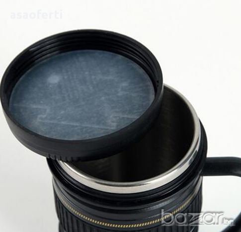 Малка термос чаша с дръжка - обектив CANON, снимка 4 - Чаши - 18061288