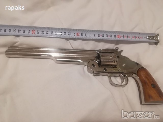 Огромен револвер, армейски пистолет Smith&Wesson 1869 Реплика за ценители , снимка 9 - Бойно оръжие - 21273415