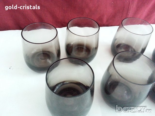  Ретро стъклени чаши  с дебело дъно , снимка 8 - Антикварни и старинни предмети - 20097404
