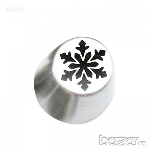 Дебела снежинка накрайник за пош шприц руска дюза за украса декор торта фондан шоколад и др., снимка 2 - Други - 20253280