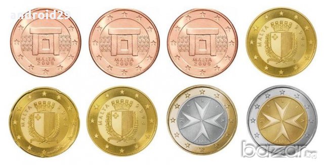 Малта Евро Монети - пълен сет 2008 г., снимка 2 - Нумизматика и бонистика - 15990645