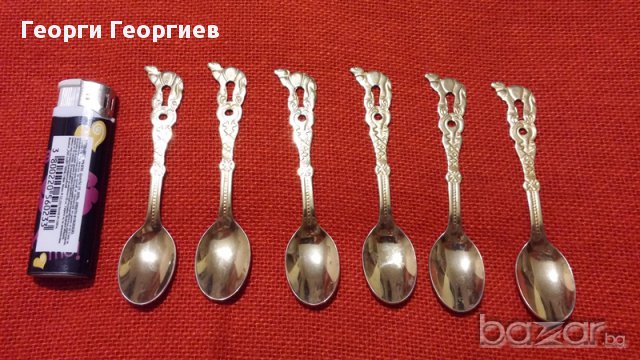 Уникални старинни японски лъжички за кафе с позлата, сет от 6 броя, снимка 7 - Антикварни и старинни предмети - 12950920