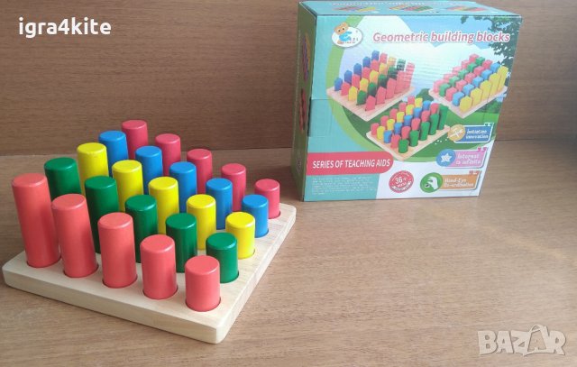  Голям Сортер От Масивно Дърво Монтесори с 25 елемента. логически игри