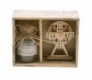 Подаръчен комплект от светещо бурканче и дървена вятърна мелница, снимка 1 - Декорация за дома - 25828577