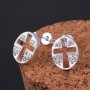 Нови обеци кръст  със сребърно покритие и печати 925 - мод.59, снимка 2