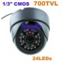 1/3" CMOS 24IR Цветна Куполна Охранителна CCTV Ден/Нощ Камера с Нощно Виждане, снимка 1 - Камери - 9678702