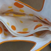 Бяла чанта с оранжеви кантове, снимка 5 - Чанти - 19647046