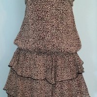 Рокля с набори в лилав леопардов принт / копринена рокля / леопардов принт , снимка 1 - Рокли - 25723651