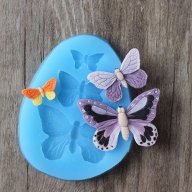 силиконов молд форма 3 пеперуди пеперуда овал декор торта фондан шоколад сладки и др , снимка 1 - Форми - 10606901
