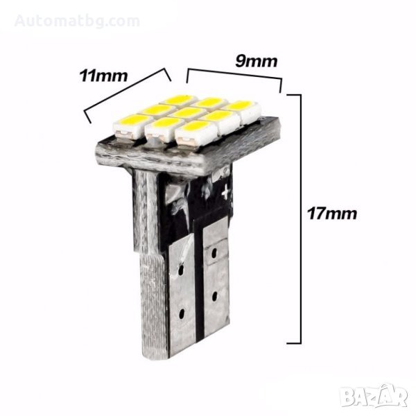 LED Диодна крушка T10 9 SMD, снимка 1