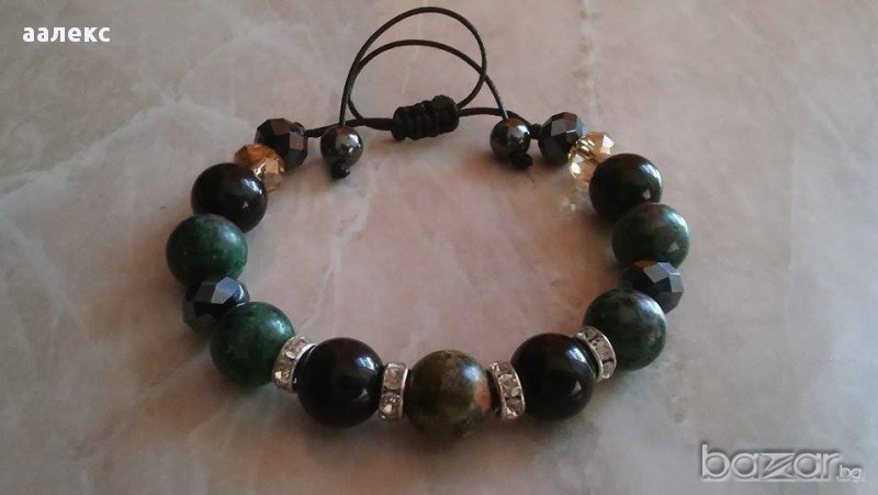 Ръчно изработена гривна Шамбала от естествени камъни, снимка 1