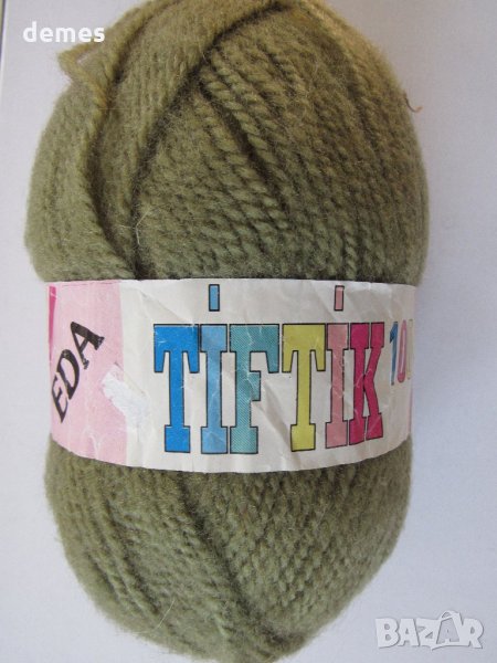  Маслено зелена прежда TIFTIK 100 грама, снимка 1