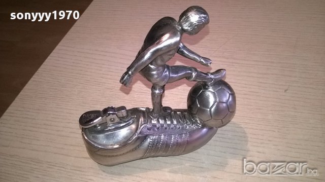 Ретро метална запалка с футболист 14/14/5см-внос швеицария, снимка 7 - Антикварни и старинни предмети - 16451557