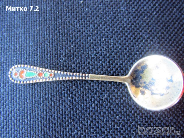Сребърна миниатюра - Руска лъжичка, снимка 1 - Антикварни и старинни предмети - 17586508