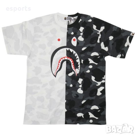 Светеща в тъмното тениска - BAPE A Bathing Ape - XL - бяла черна , снимка 3 - Тениски - 25814063