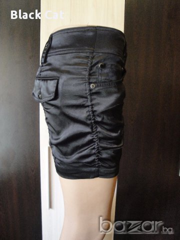 Terranova (Теранова) – нова ефектна маркова черна "набрана" / "намачкана" дамска пола, снимка 3 - Поли - 15181398