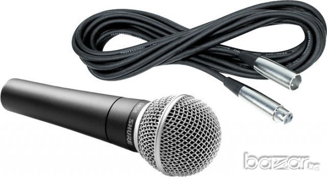 НАЛИЧЕН!!Вокален микрофон Shure Sm58 за караоке и презентации, жичен, снимка 3 - Караоке - 12847782
